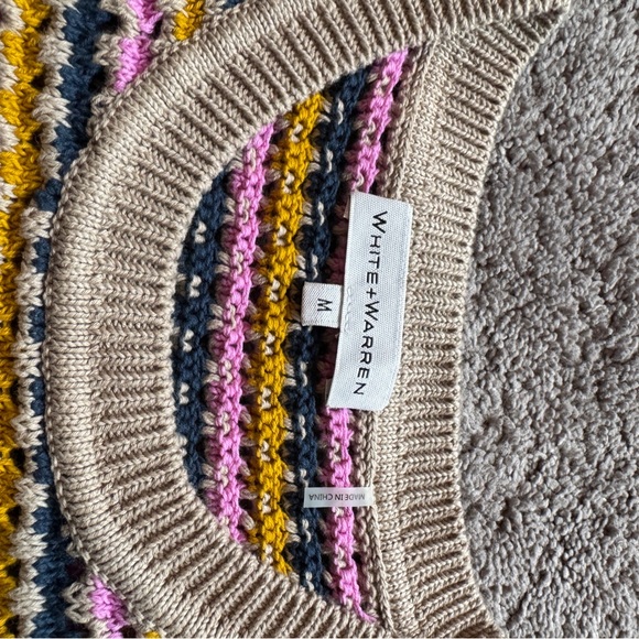 White + Warren Multicolor Striped Cotton Linen Set - Picture 2 of 9